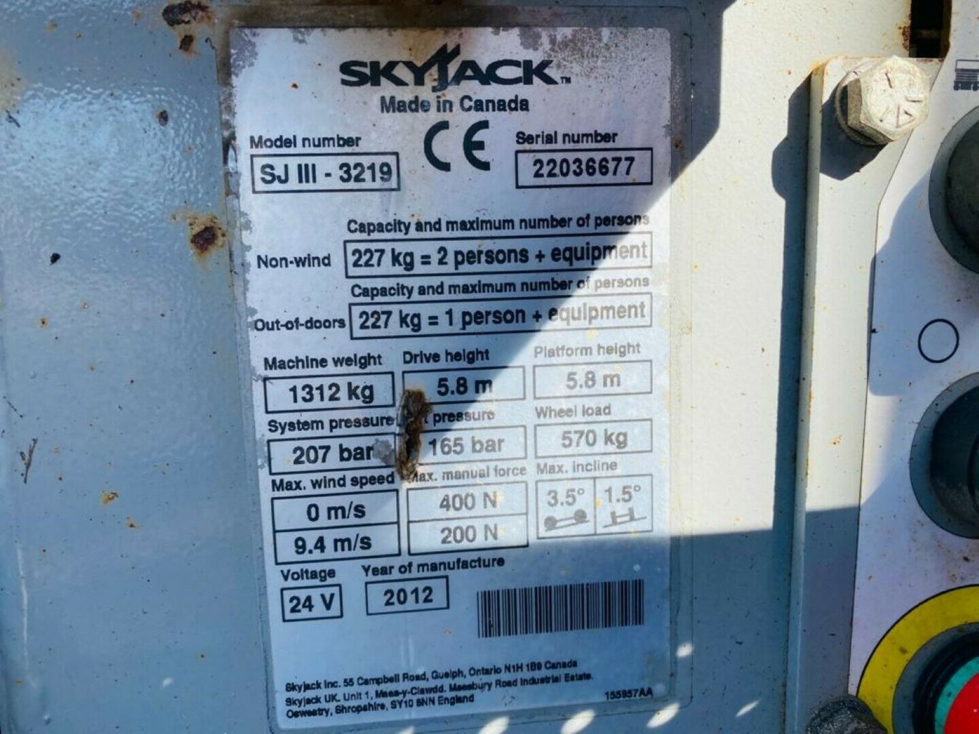 Skyjack SJIII - 3219 Scissor Lift / Access Platform - Image 5 of 5