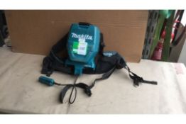 Makita DVC260 back pack vacuum, s/No. 0012935, no batteries, no hose or attachments,(A785483)