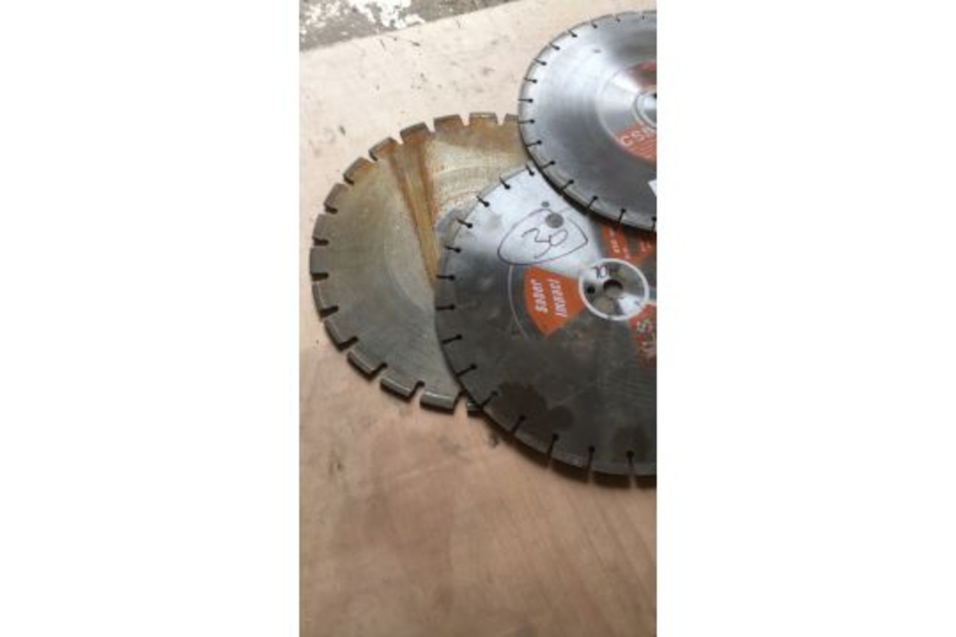 Diamond cutting disc qty 4, 450mm dia, 25mm centre, various makes - Image 4 of 4