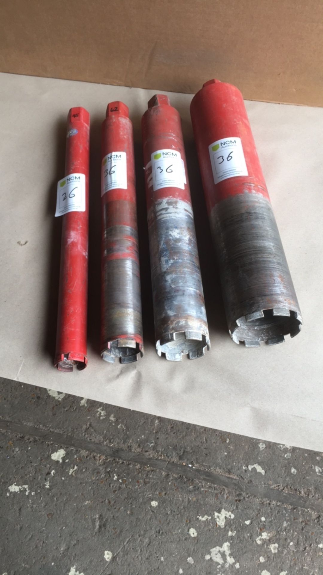 Diamond core drill bit qty 4