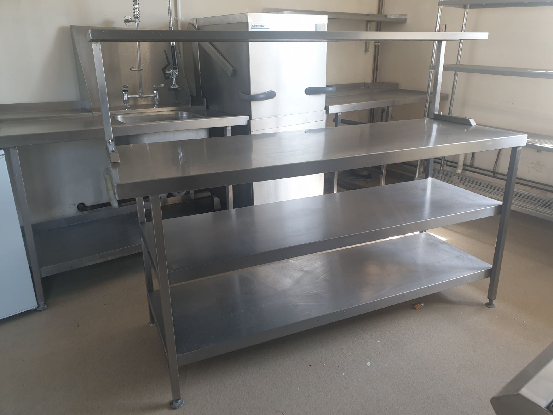 Stainless steel bench and shelve - Image 2 of 2