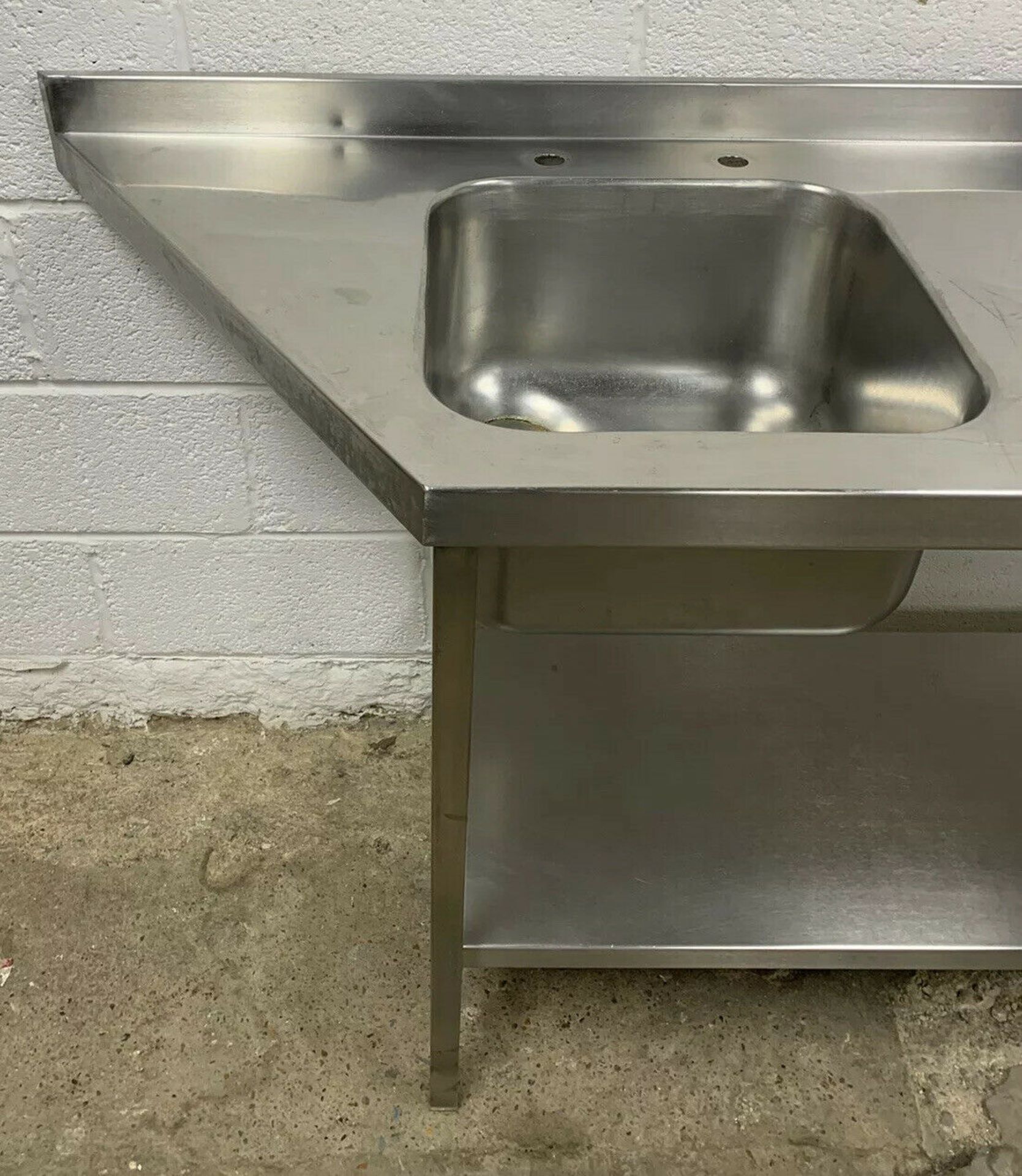 Stainless steel single bowl sink & preparation table - Image 3 of 6