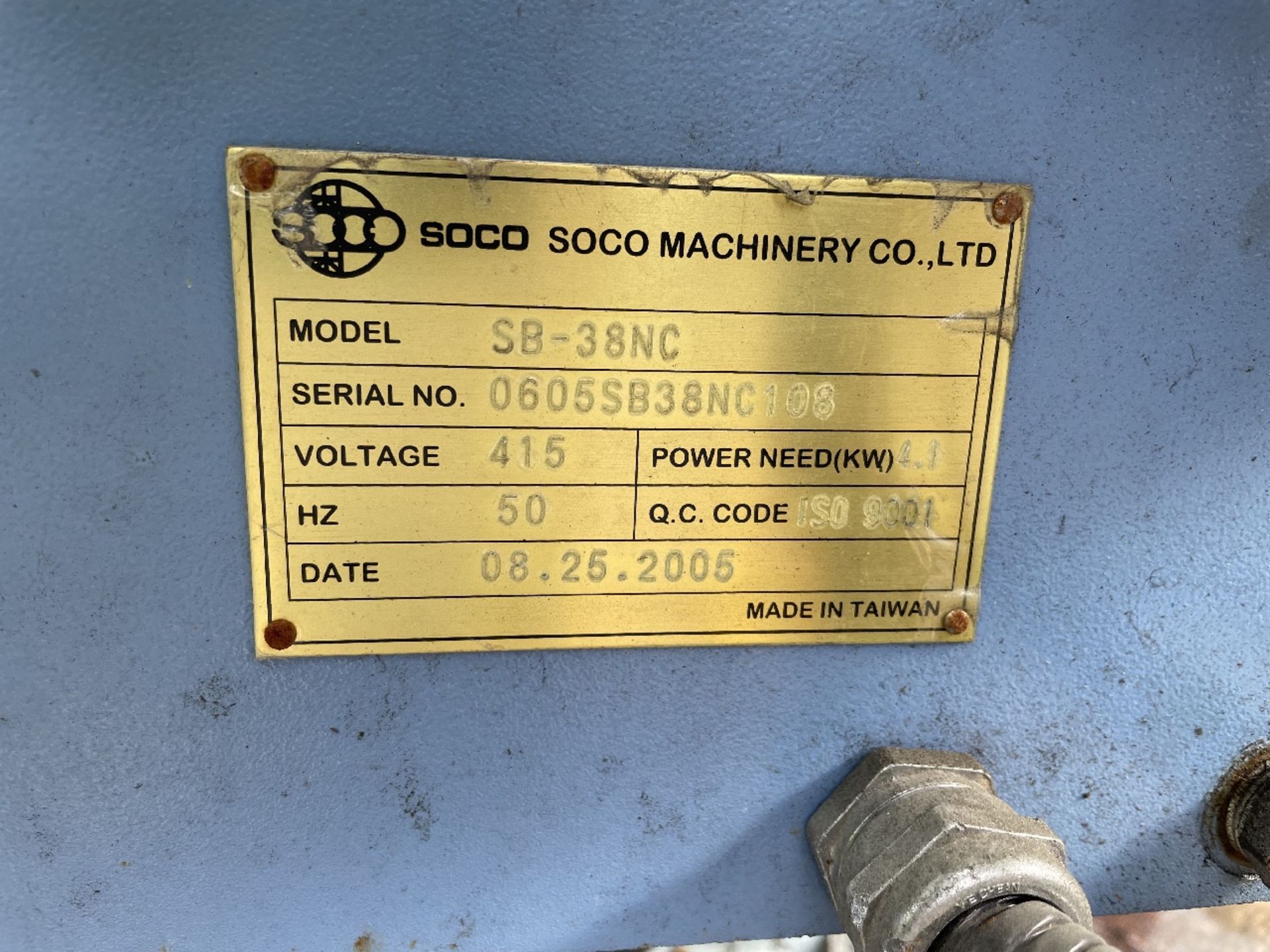 Soco SB-38NC Hydraulic Tube Bending Machine (2005) - Image 4 of 10