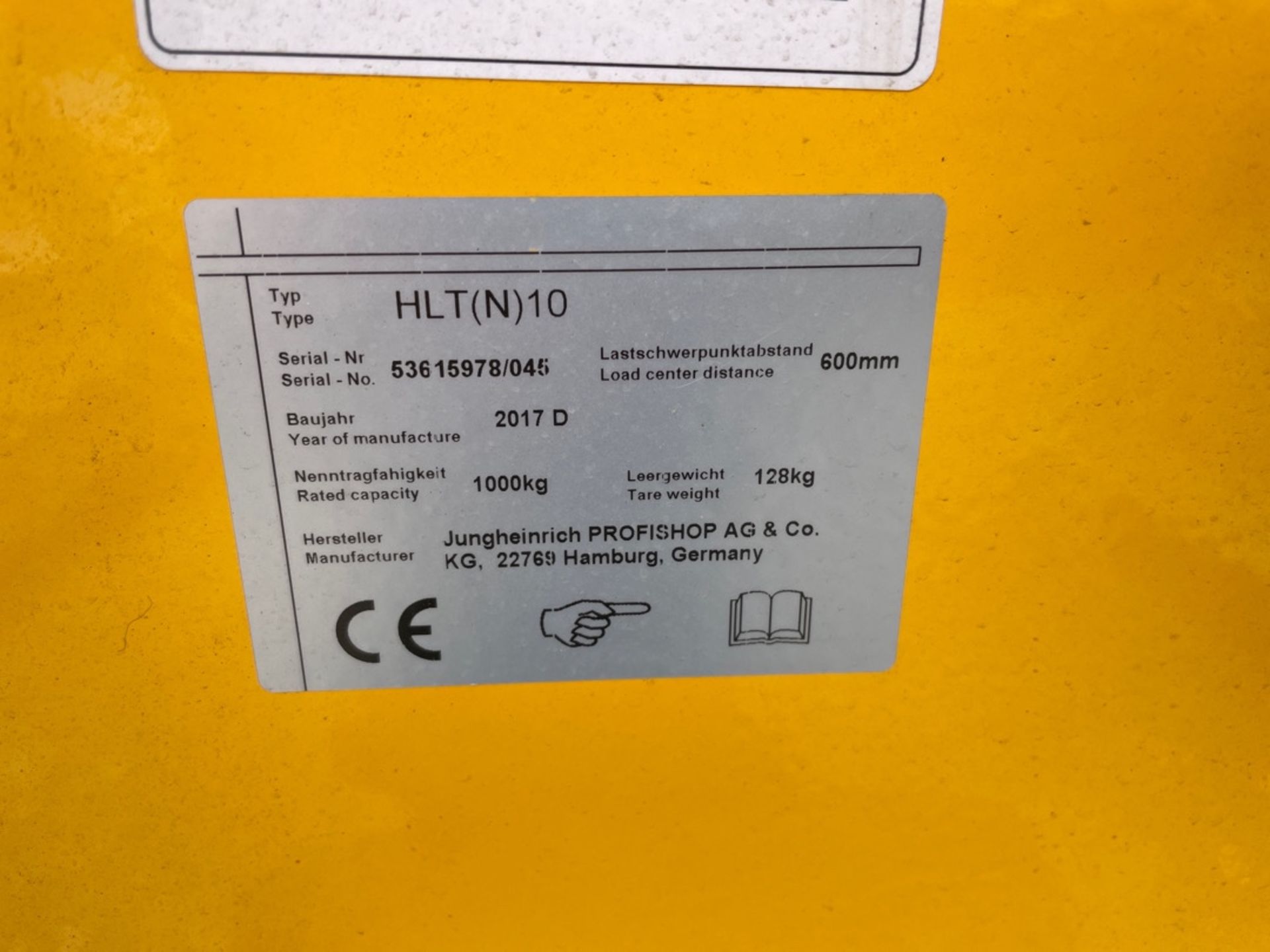 Jungheinrich HLT (N) 10 Hi-Lift Pallet Truck (2017) - Image 2 of 2