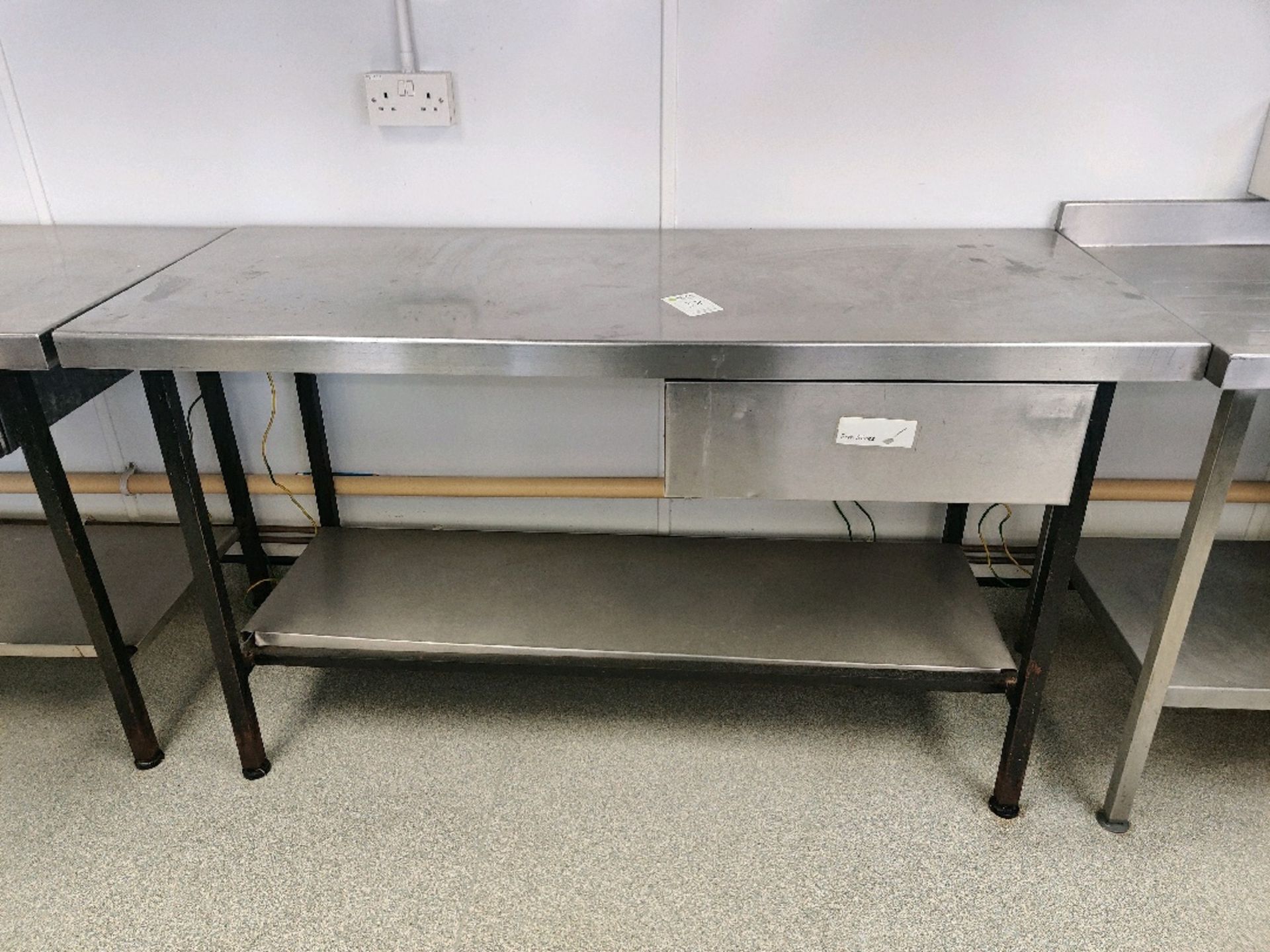 Stainless steel prep station with drawer