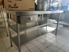 Stainless steel table with drawer