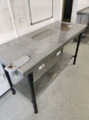 Stainless steel prep area with drawer