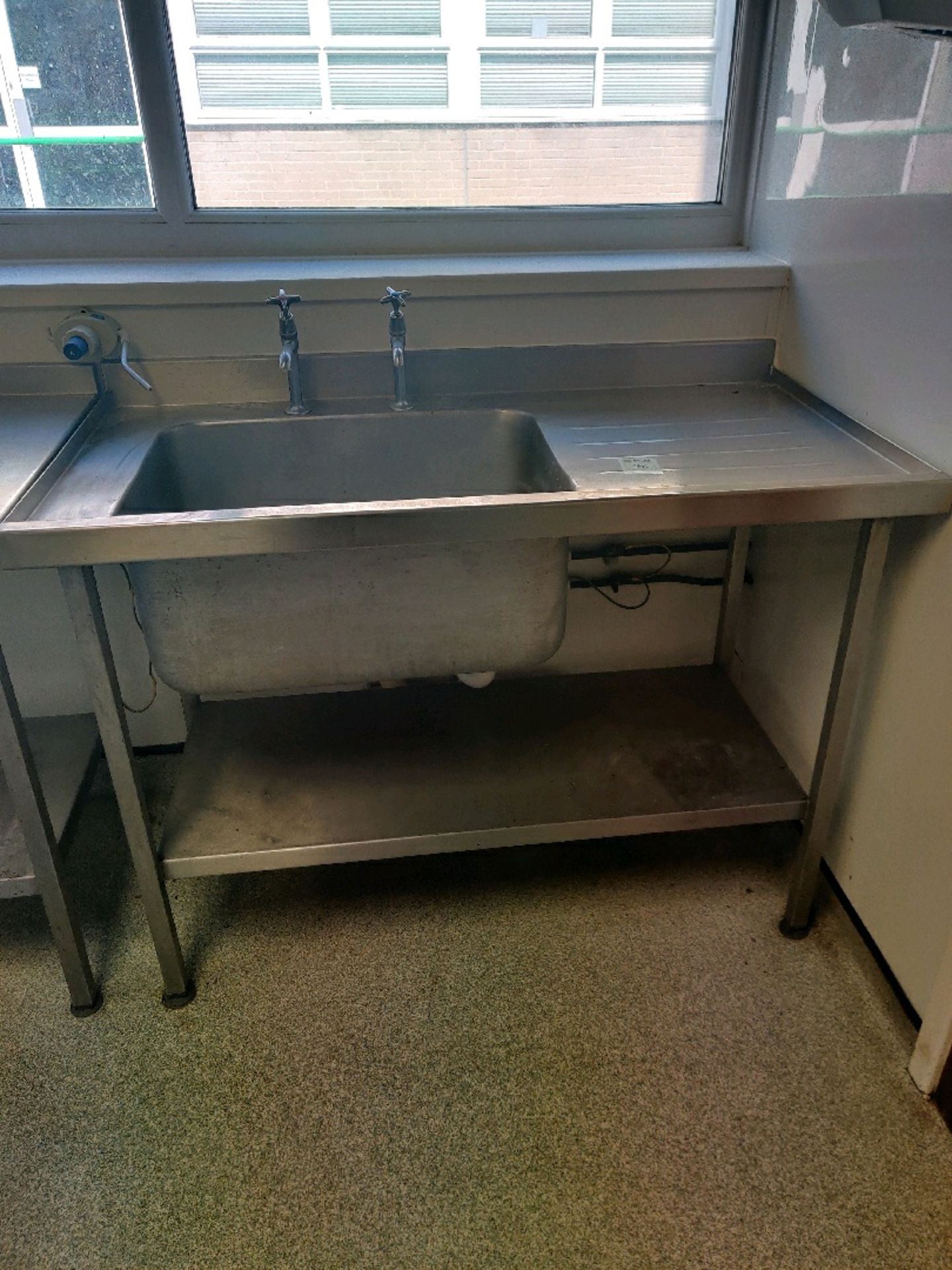Stainless steel wash area