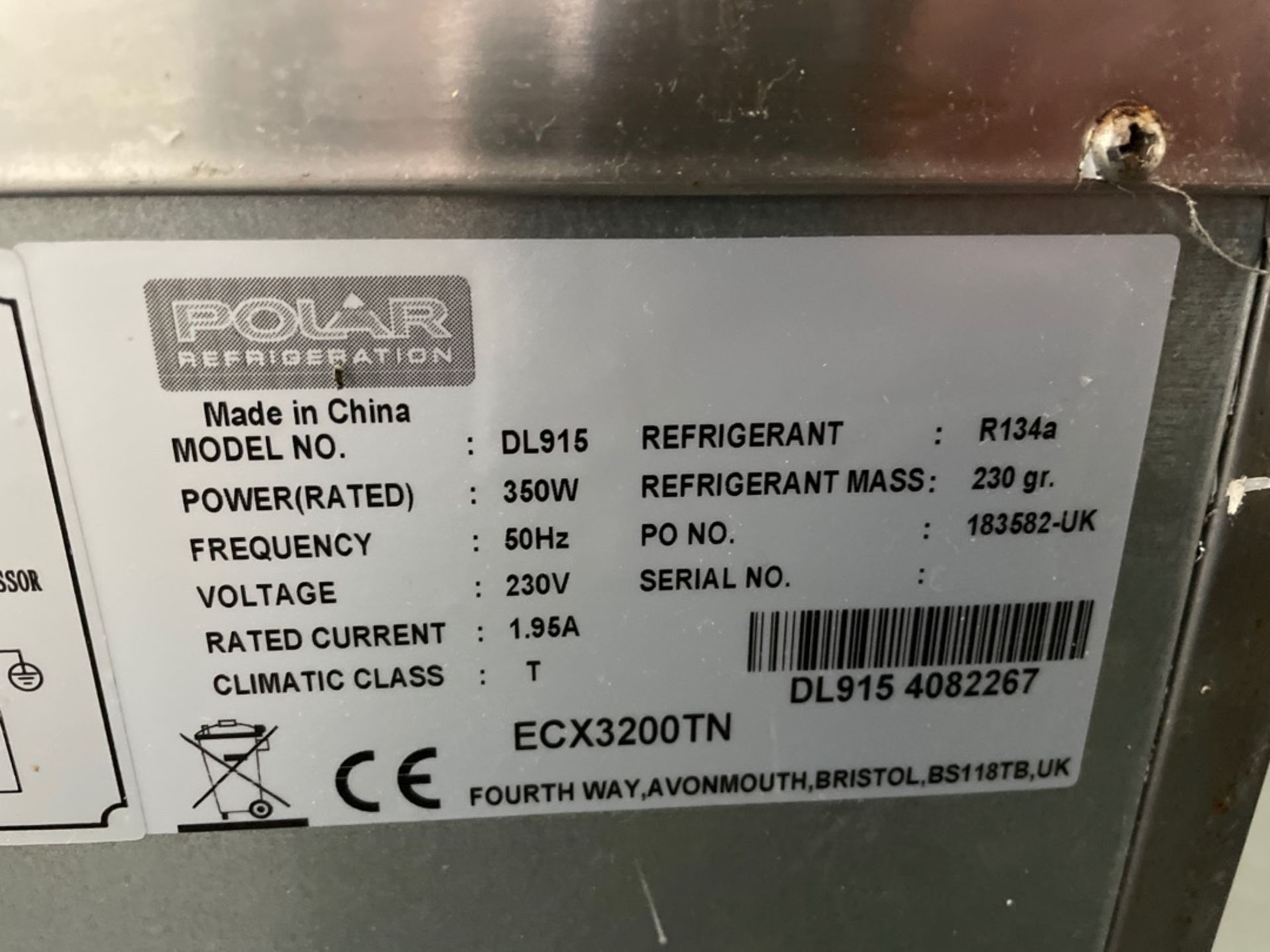 Polar DL915 Bench Style Refrigerator - Image 4 of 4