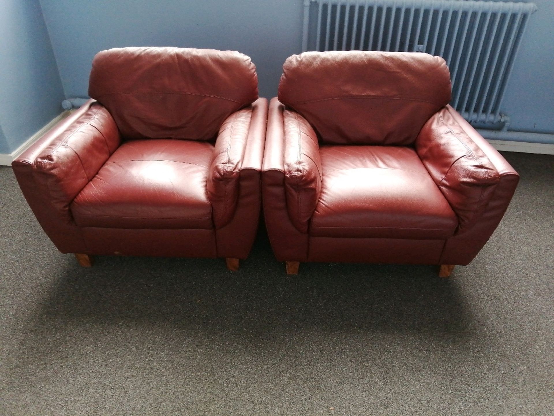 Red Leather chairs x5