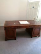 Wooden table with draws