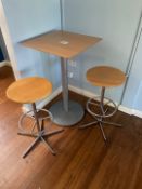 Pedestal Table & 2 Bar Stools