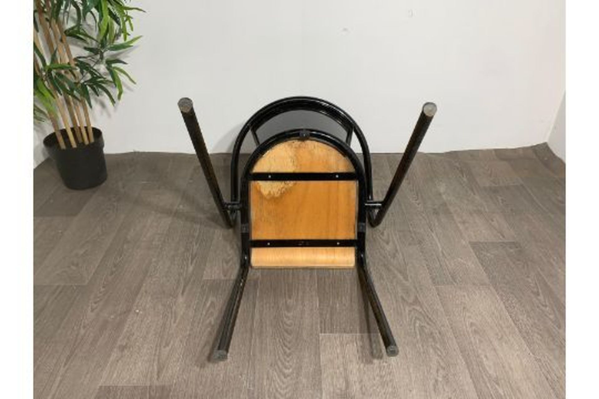 Adico 5008 Black Chair With Wooden Seat x2 - Image 2 of 4