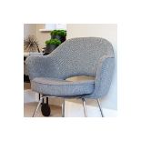 Grey Fabric Commercial Grade Chair with Chrome Leg