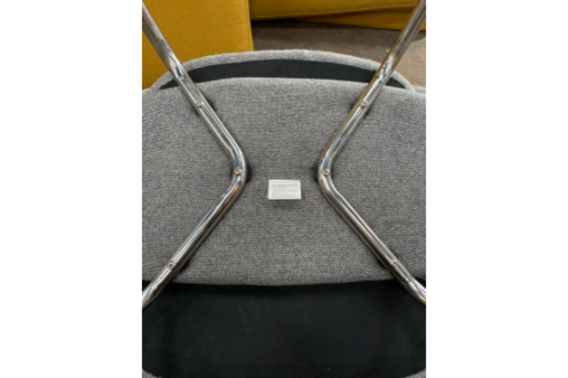 Grey Fabric Commercial Grade Chair with Chrome Leg - Image 2 of 4