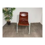 Thur Op Seat Stackable Chair in mahogany resin x2