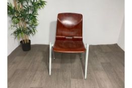 Thur Op Seat Stackable Chair in mahogany resin x2