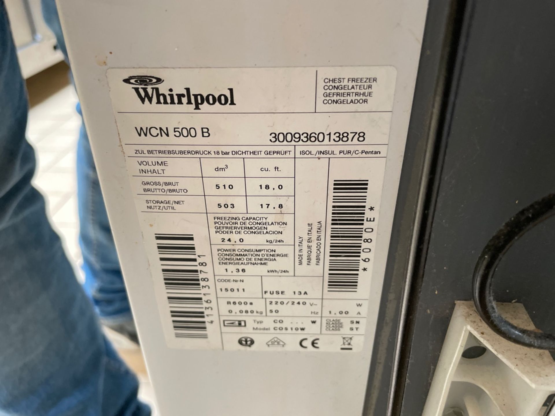 Whirlpool WCN500B Chest Freezer - Image 3 of 3