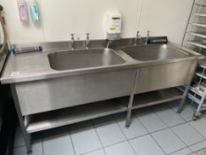 Stainless Steel Double Bowl Sink Unit