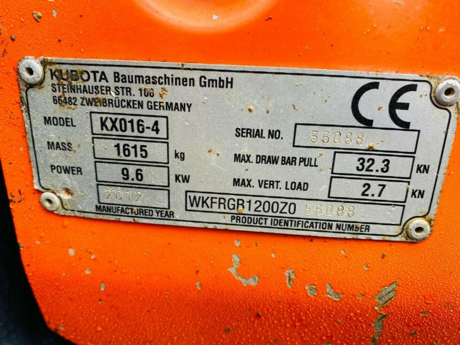 Kubota KX016-4 Excavator 2012 - Image 5 of 12