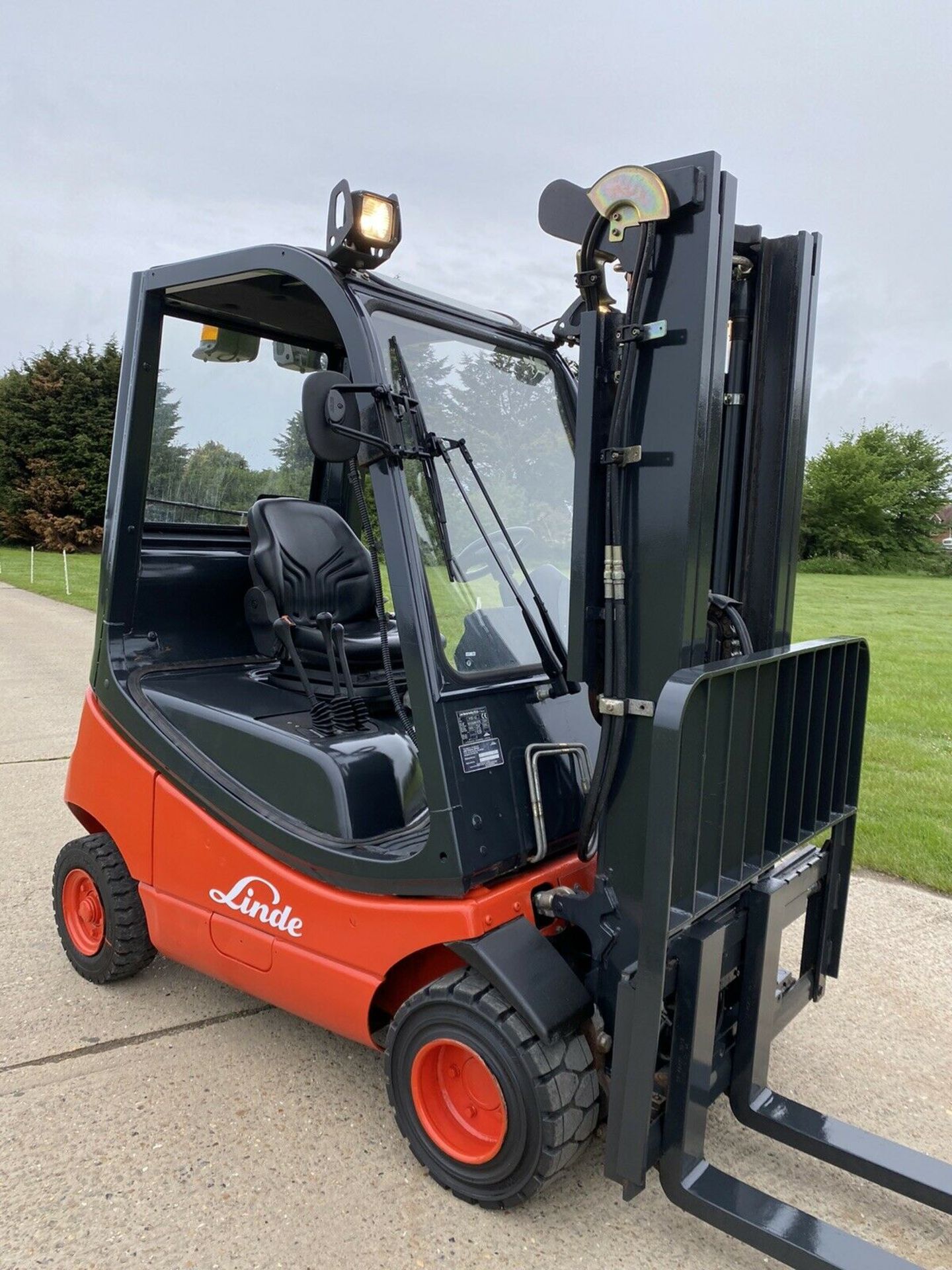 Linde forklift truck.