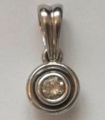 Vintage Diamond Solitaire 18ct White Gold Pendant