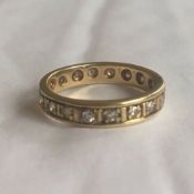 Antique Diamond Eternity 18k Yellow Gold Ring