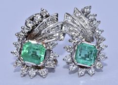 Emerald and Diamond Earrings