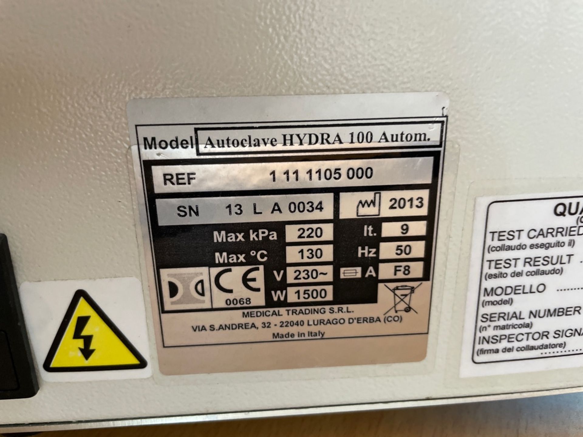 Medical Trading Hydra 100 Automatic Autoclave - Image 3 of 4