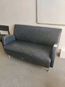 Navy Leather 2 Seater Settee