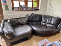 3 Piece Leather Look Slouch Sofa