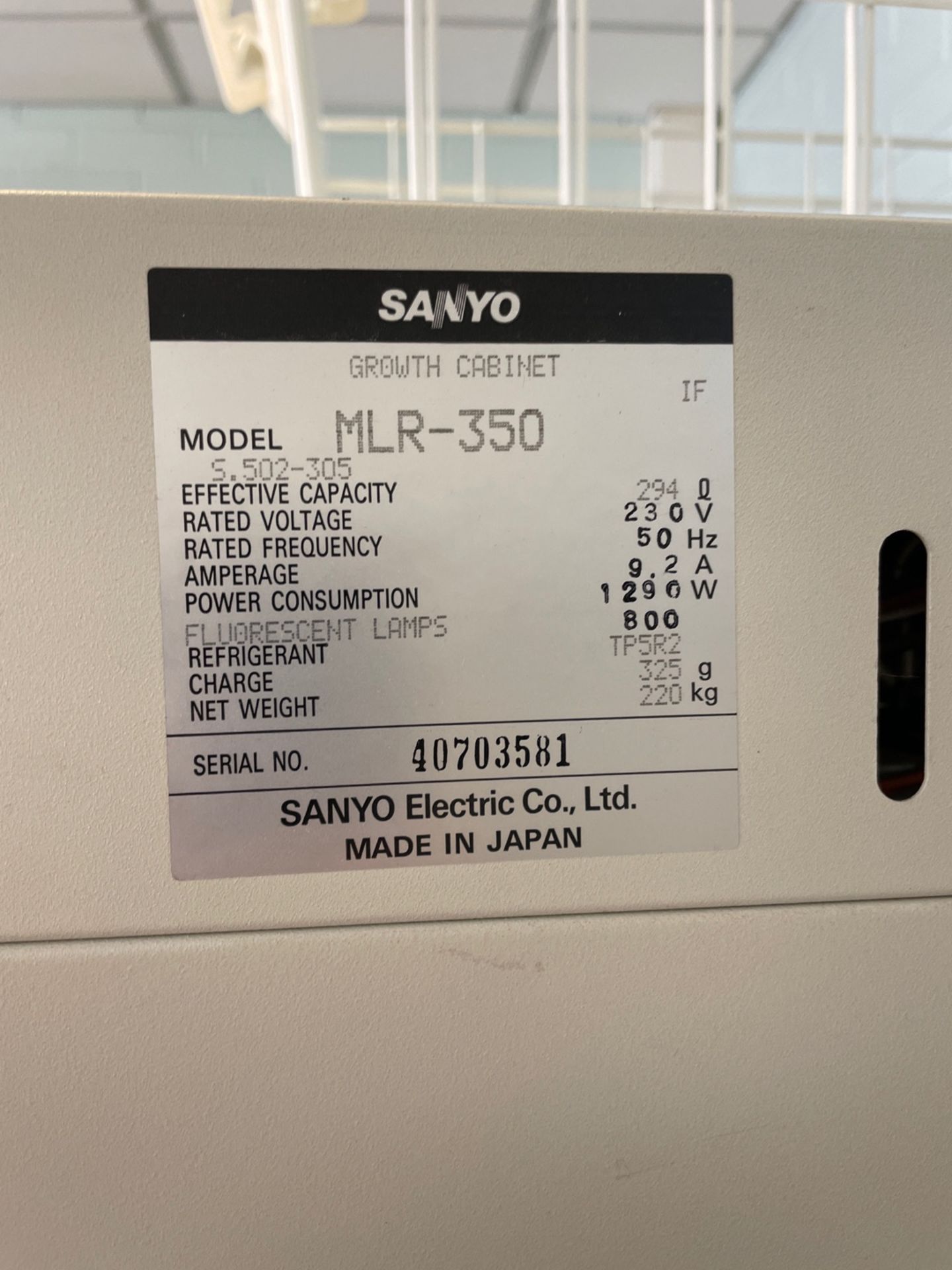 Sanyo MLR-350 Growth Cabinet - Image 4 of 4