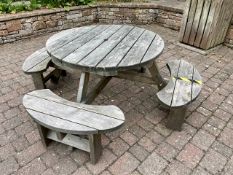 Solid Wood Garden Picnic Table