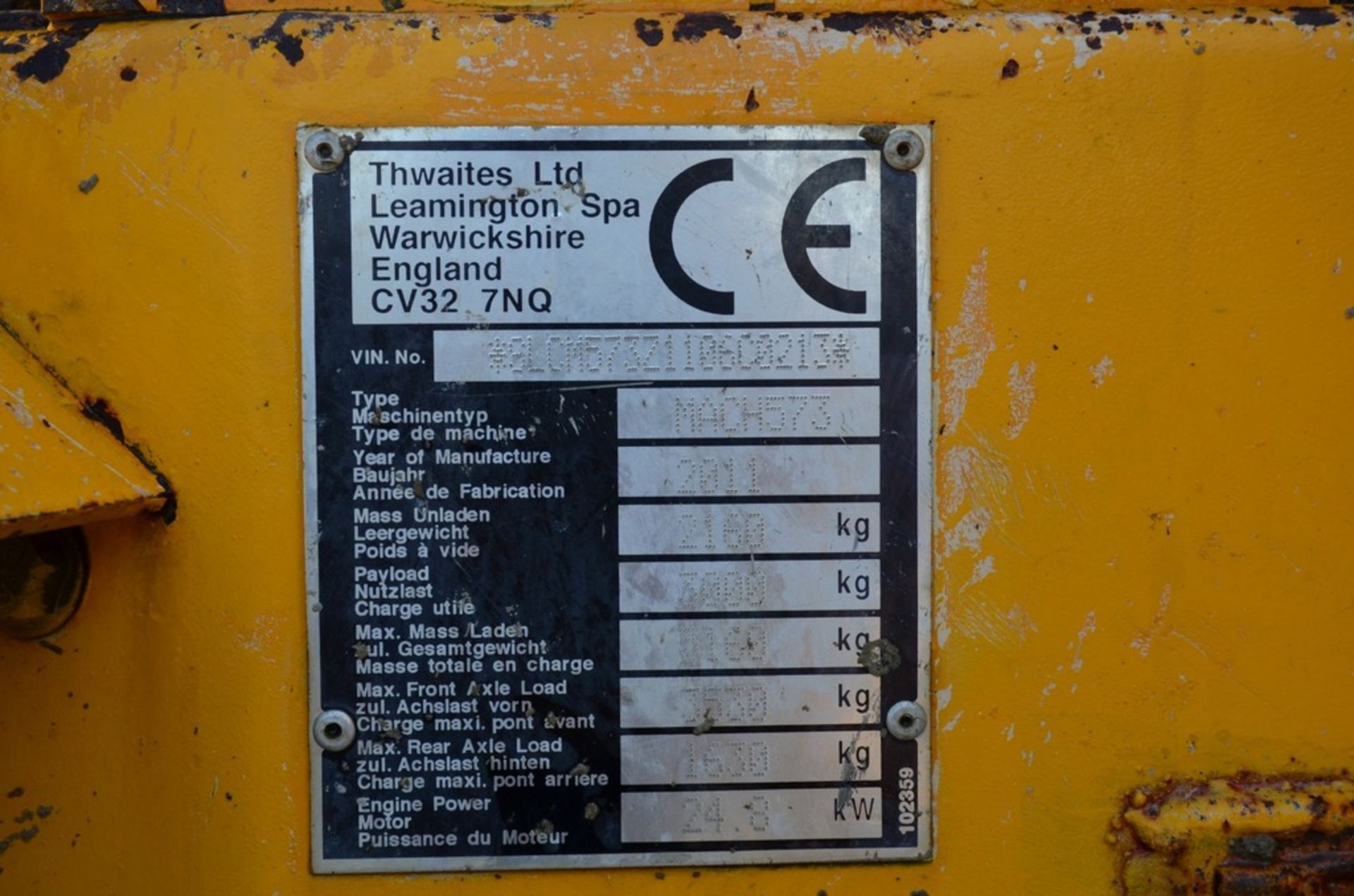 Thwaites 3 tonne Swivel - Image 6 of 6