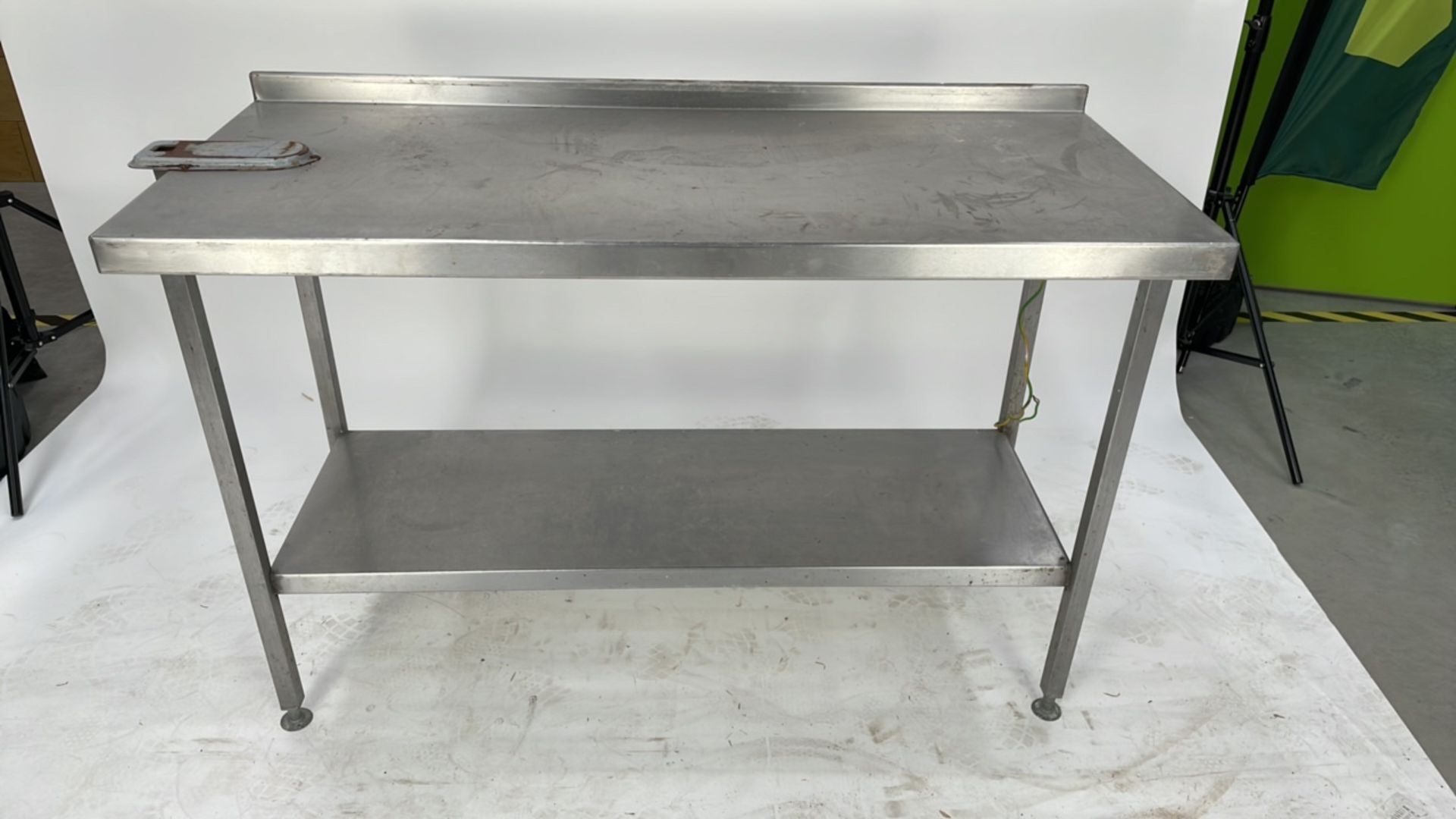 Large stainless steel prep station.