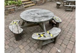 Solid Wood Garden Picnic Table