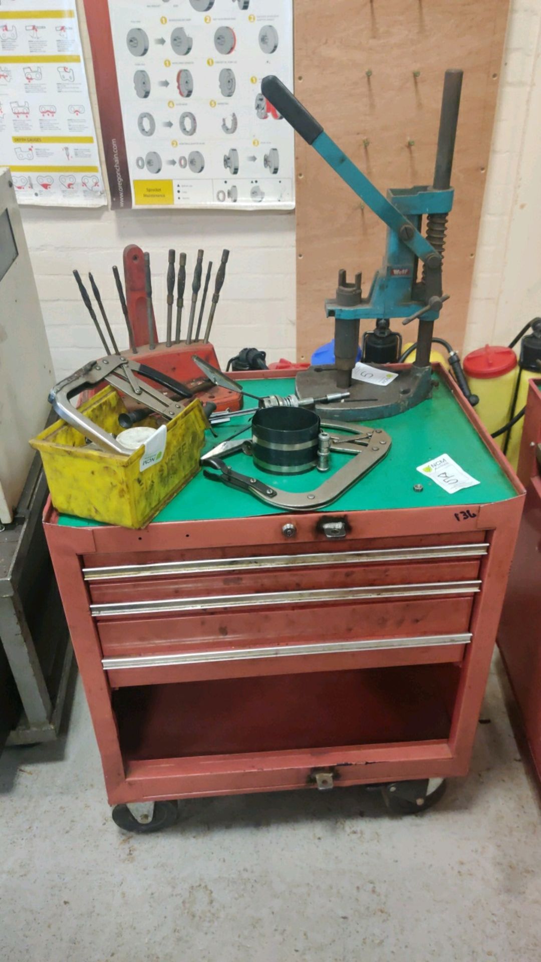 Tool box and value spring compressor