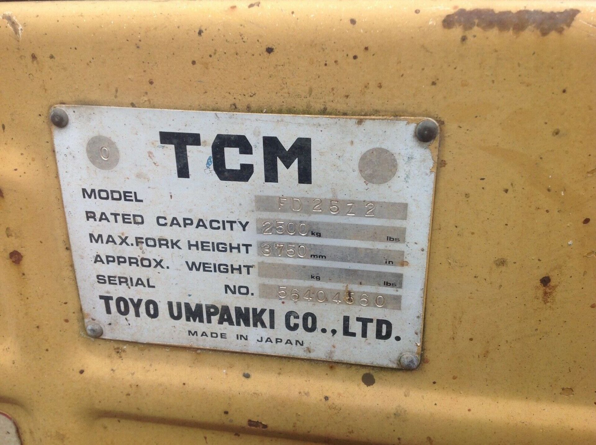 TCM 2.5 Diesel fork lift - Image 6 of 7