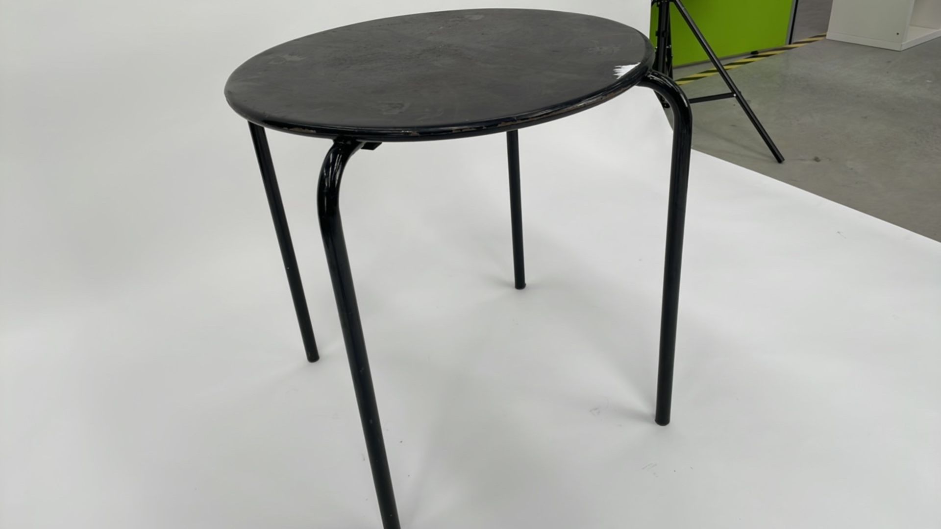 Black round tables steel frames - Image 3 of 3