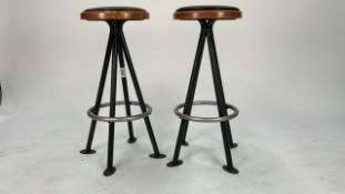 Black stools.