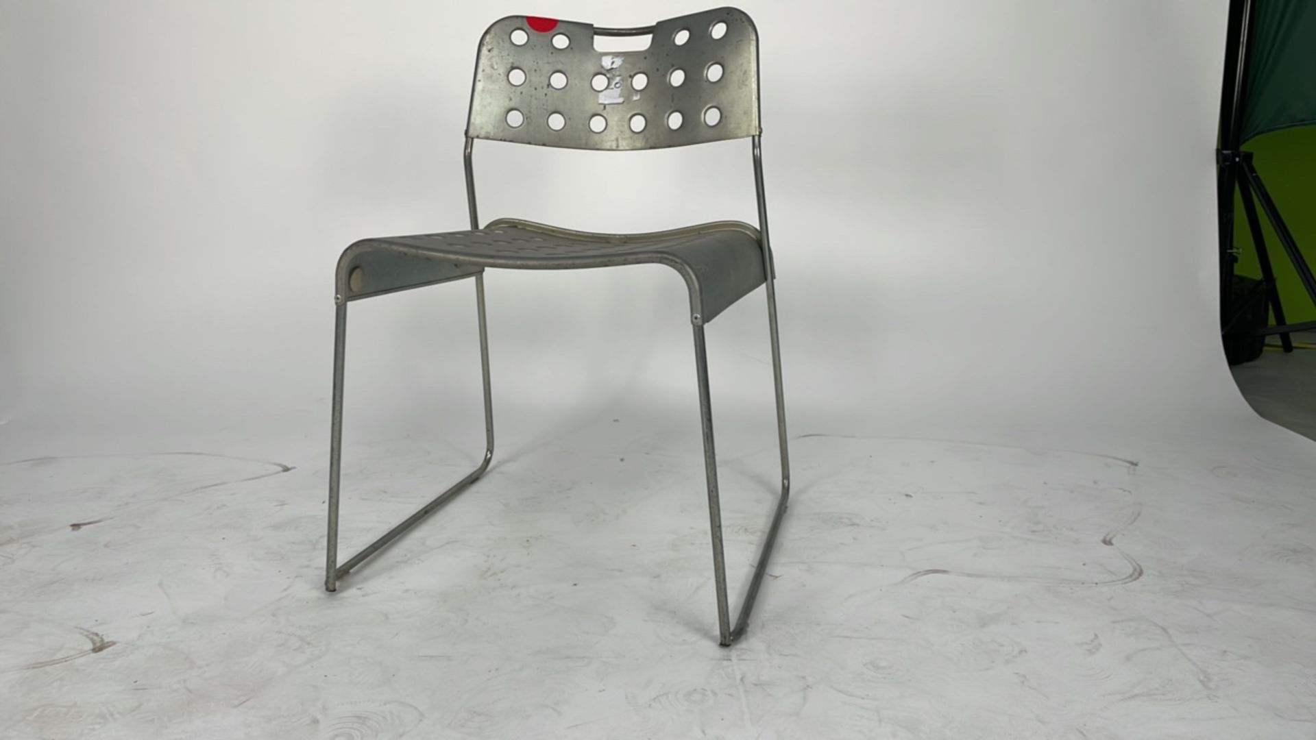 Steel chair.