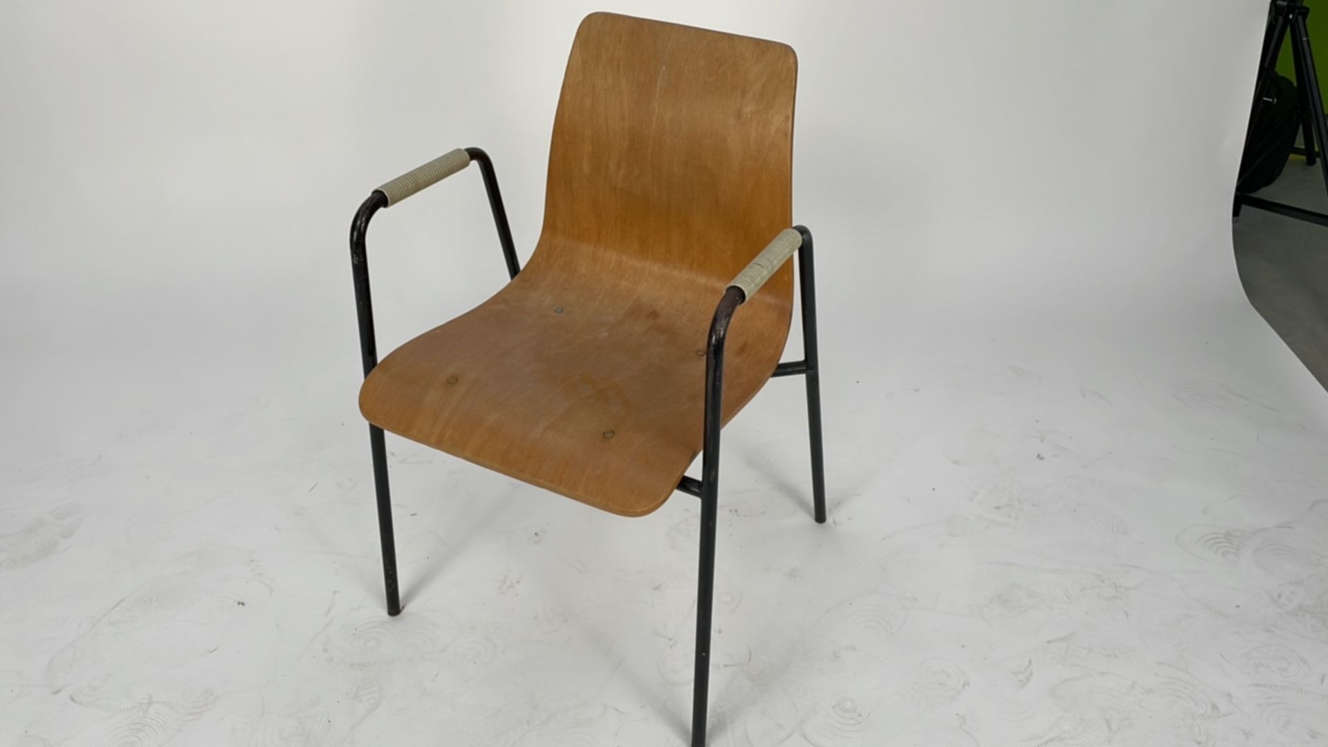 Wooden chair with metal bars - Image 2 of 2