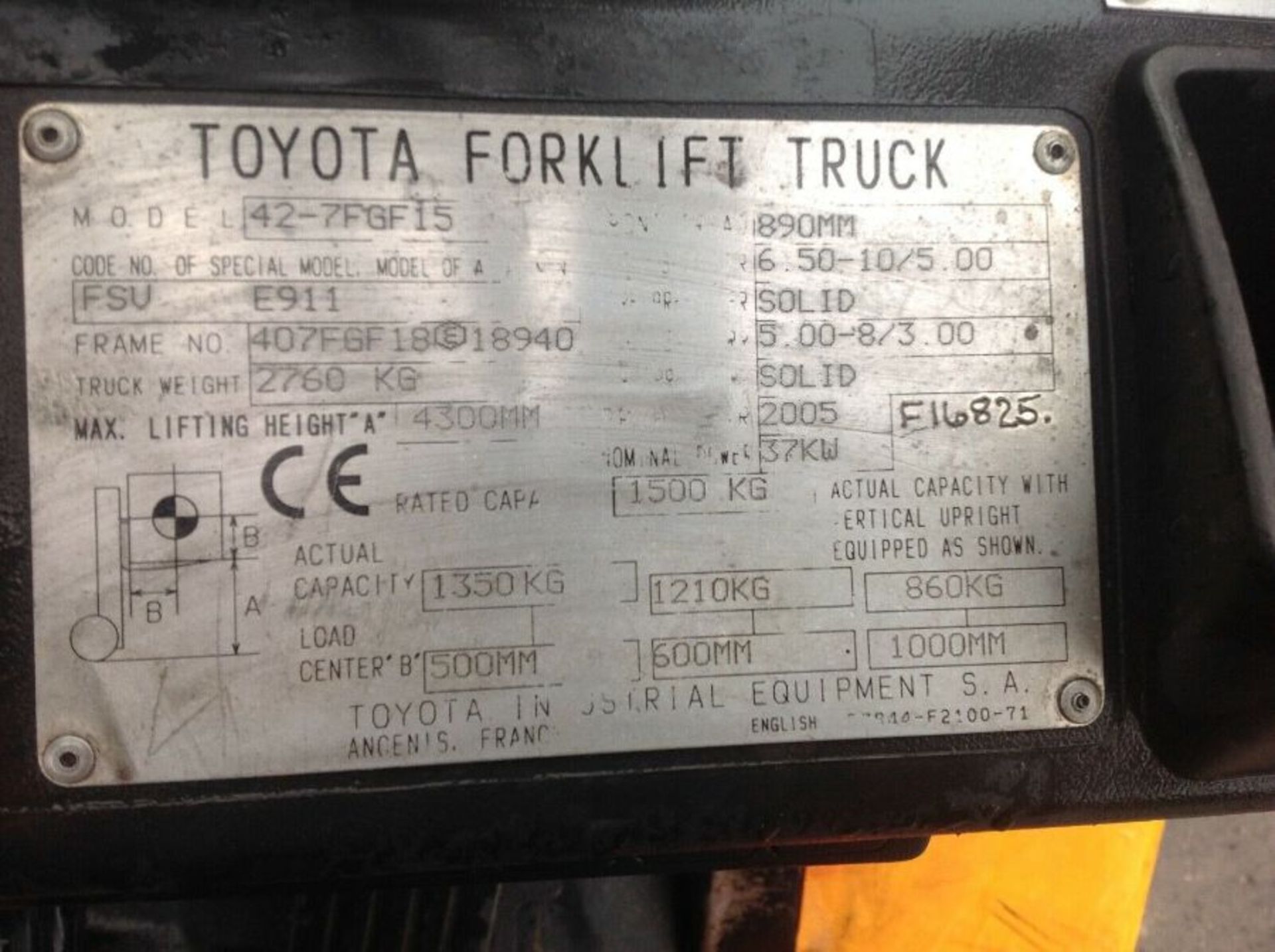 Toyota 1.5 ton gas forklift - Image 3 of 7