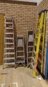 Mixed hieght step Ladders x 4