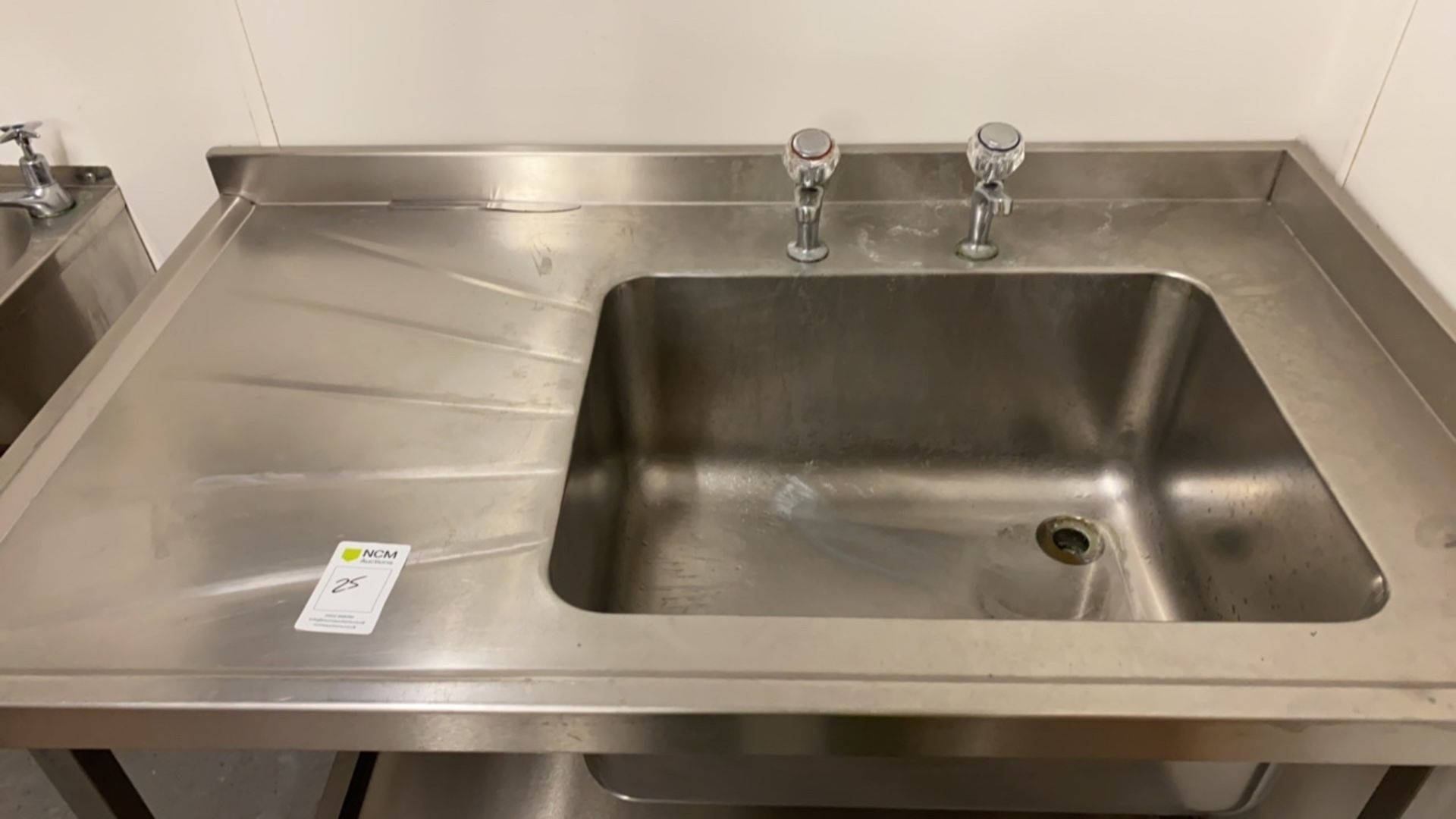 Stainless steel sink and storage area - Image 2 of 4