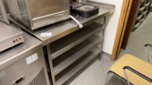 Stainless steel preparation table with storage