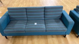 Green tri-striped sofa