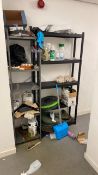 Assortment of cleaning products and shelving