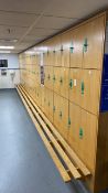 Room of 3 tier lockers