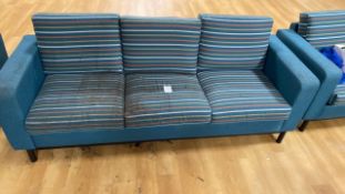 Green tri-striped sofa